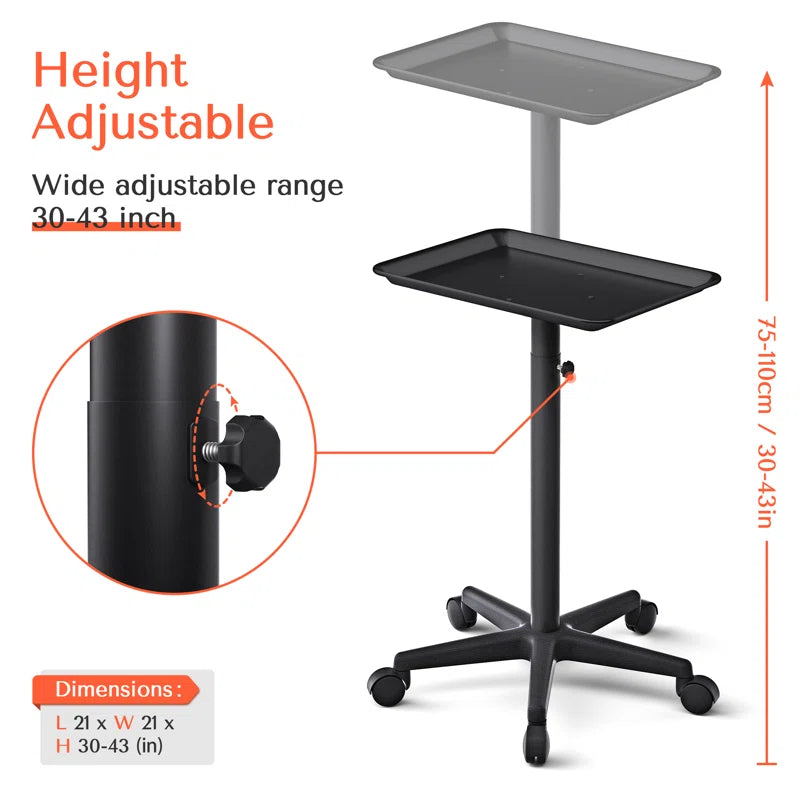 Utility Cart Salon Tray Cart with Wheels