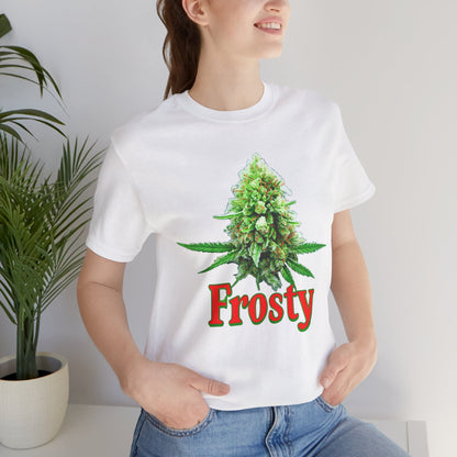 Frosty Holiday Cannabis Flower Unisex TShirt