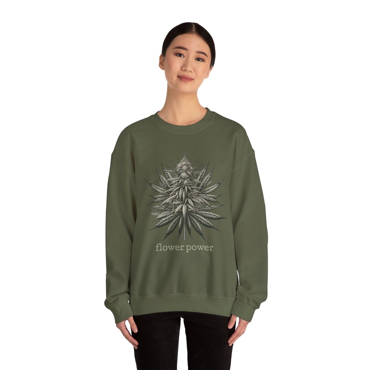 Flower Power Cannabis Art Crewneck Sweatshirt