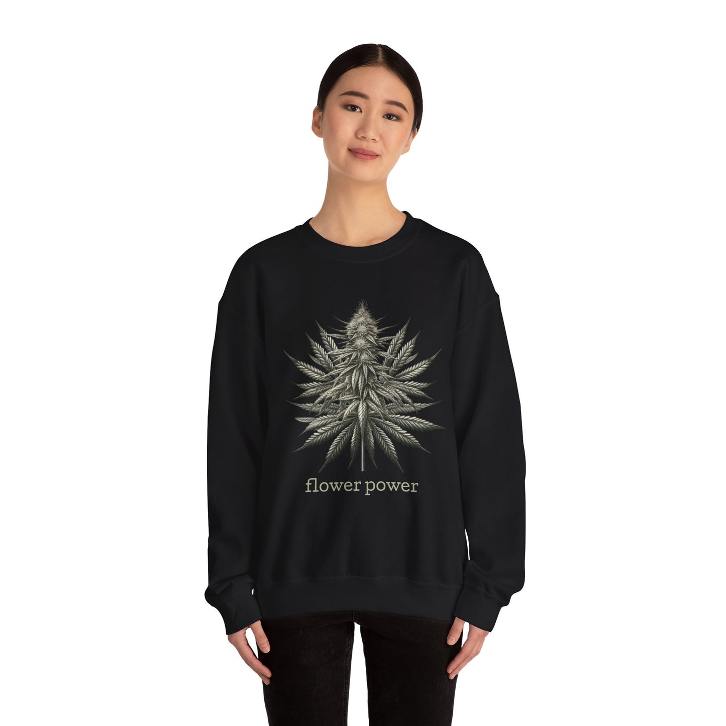 Flower Power Cannabis Art Crewneck Sweatshirt