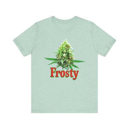 Frosty Holiday Cannabis Flower Unisex TShirt