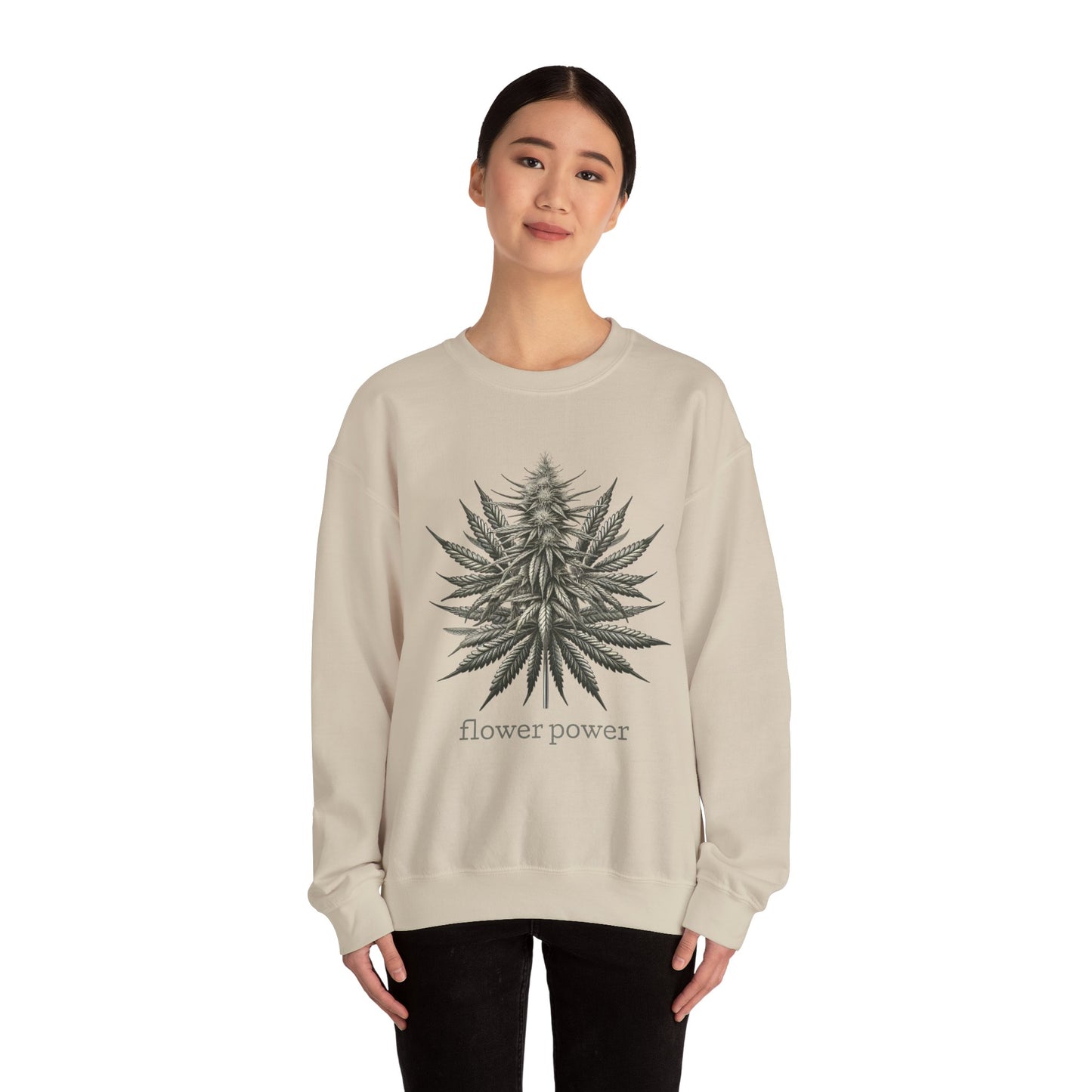 Flower Power Cannabis Art Crewneck Sweatshirt