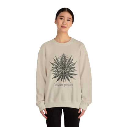 Flower Power Cannabis Art Crewneck Sweatshirt