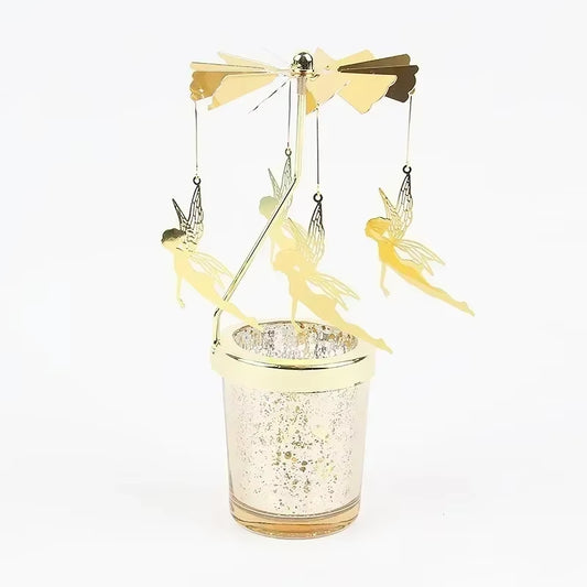 Love Wedding Candle Holders Snowflake Deer Fairy Rotating Candlestick Metal Tray Romantic Home Decoration Christmas Ornament ﻿