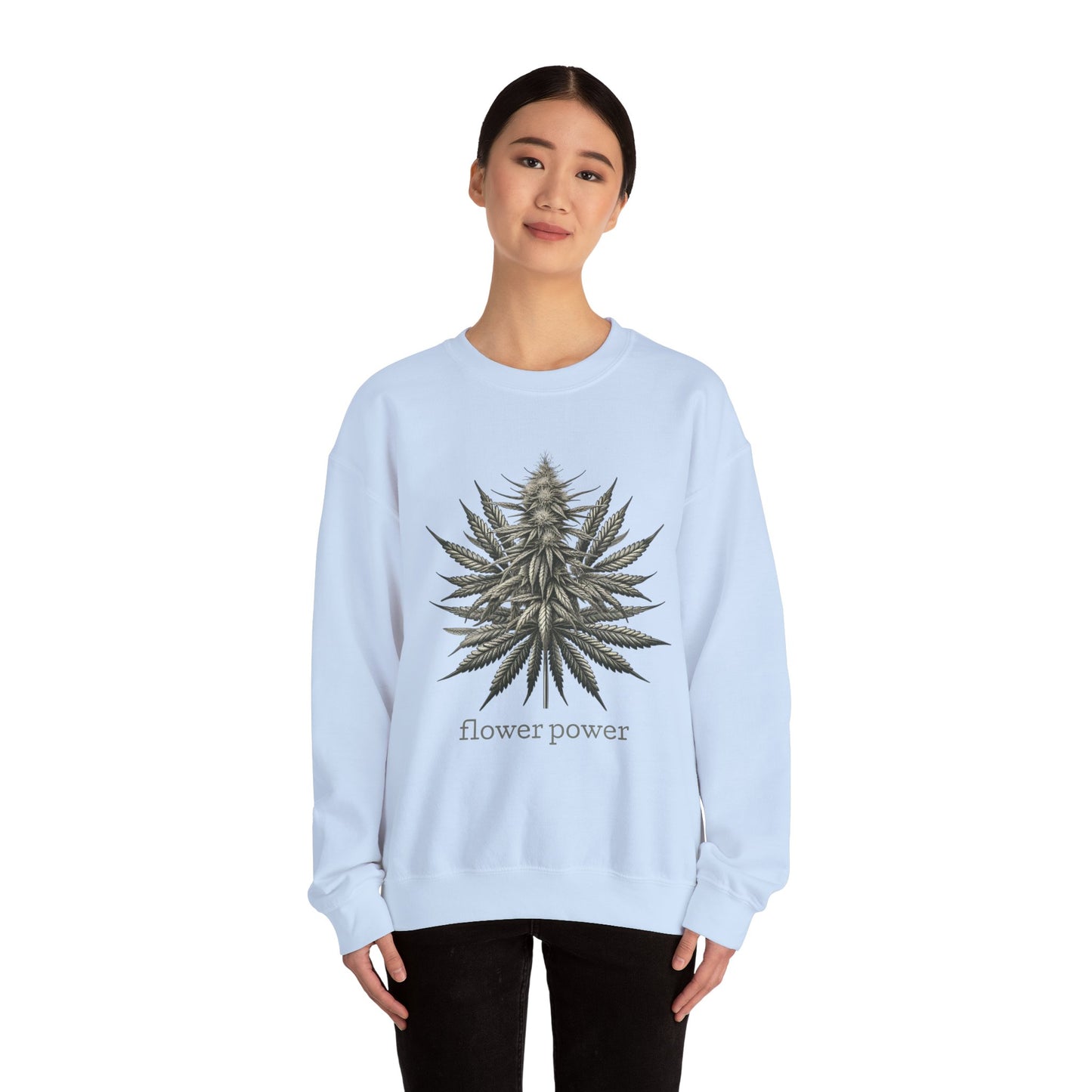 Flower Power Cannabis Art Crewneck Sweatshirt