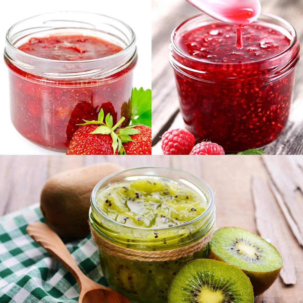 4 Oz Clear Glass Jars with Metal Golden Lids, Pack of 40, 100Ml round Canning Jars,Ideal for Spices, Herbs, Honey, Jam, Wedding Favors