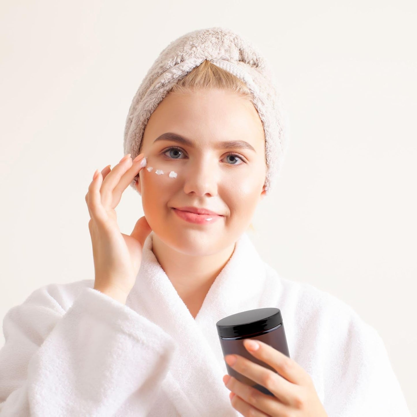 8Oz / 9Oz Amber Glass Jars (Pack of 6) Straight Sided Cosmetic Jars, Great for Body Butter, Creams, Stash Jars, Etc.