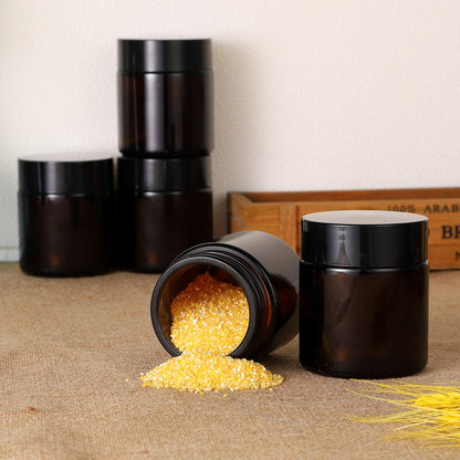 15 Pack 4 Oz Amber Glass Jars with Lids, round Empty Containers for Sc