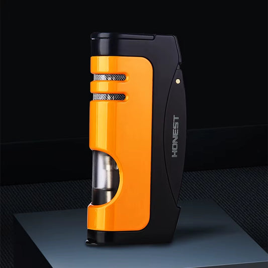 HONEST Turbo Lighter Torch Butane Lighter Metal Gas Lighter Windproof Cigarette Lighter Cigar Smoking Accessories Men'S Gadgets