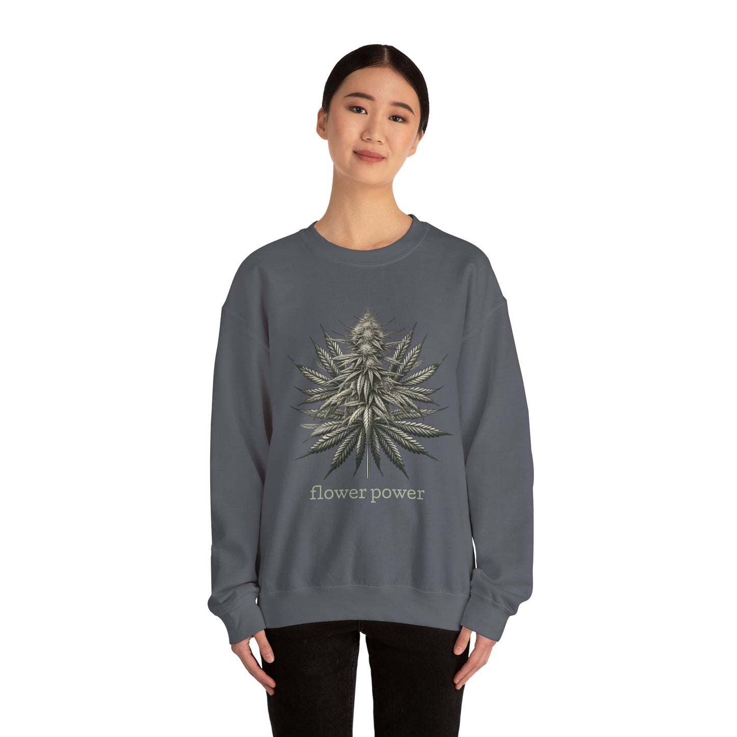 Flower Power Cannabis Art Crewneck Sweatshirt