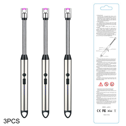 3Pcs Rechargeable Electric Lighters, TYPE-C Plasma Arc Kitchen Lighter, Windproof Arc Lighter, Candle Lighter, BBQ Grill Lighter