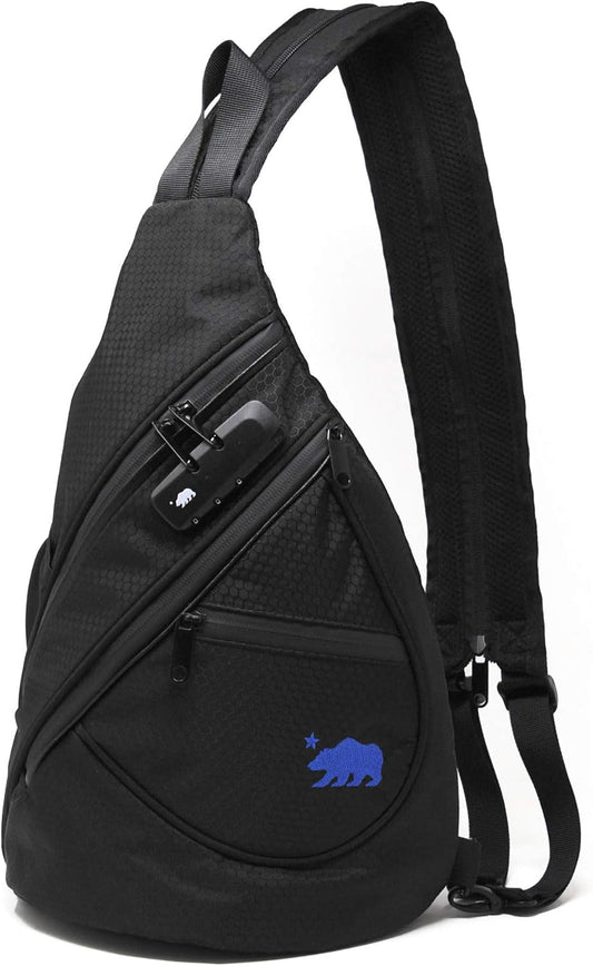 Sling - 100% Smell Proof/Convertible Shoulder Pack (Black/Blue)