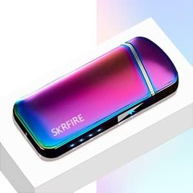 Electric Lighter Windproof Lighter, Plasma Lighter for Smoking Dual Arc Lighter,Rechargeable USB Lighter with Rhythmic Flashing Battery Indicator (Magic)