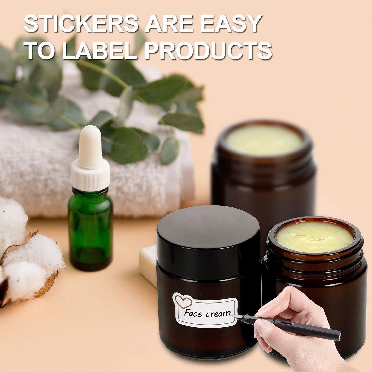 15 Pack 4 Oz Amber Glass Jars with Lids, round Empty Containers for Sc