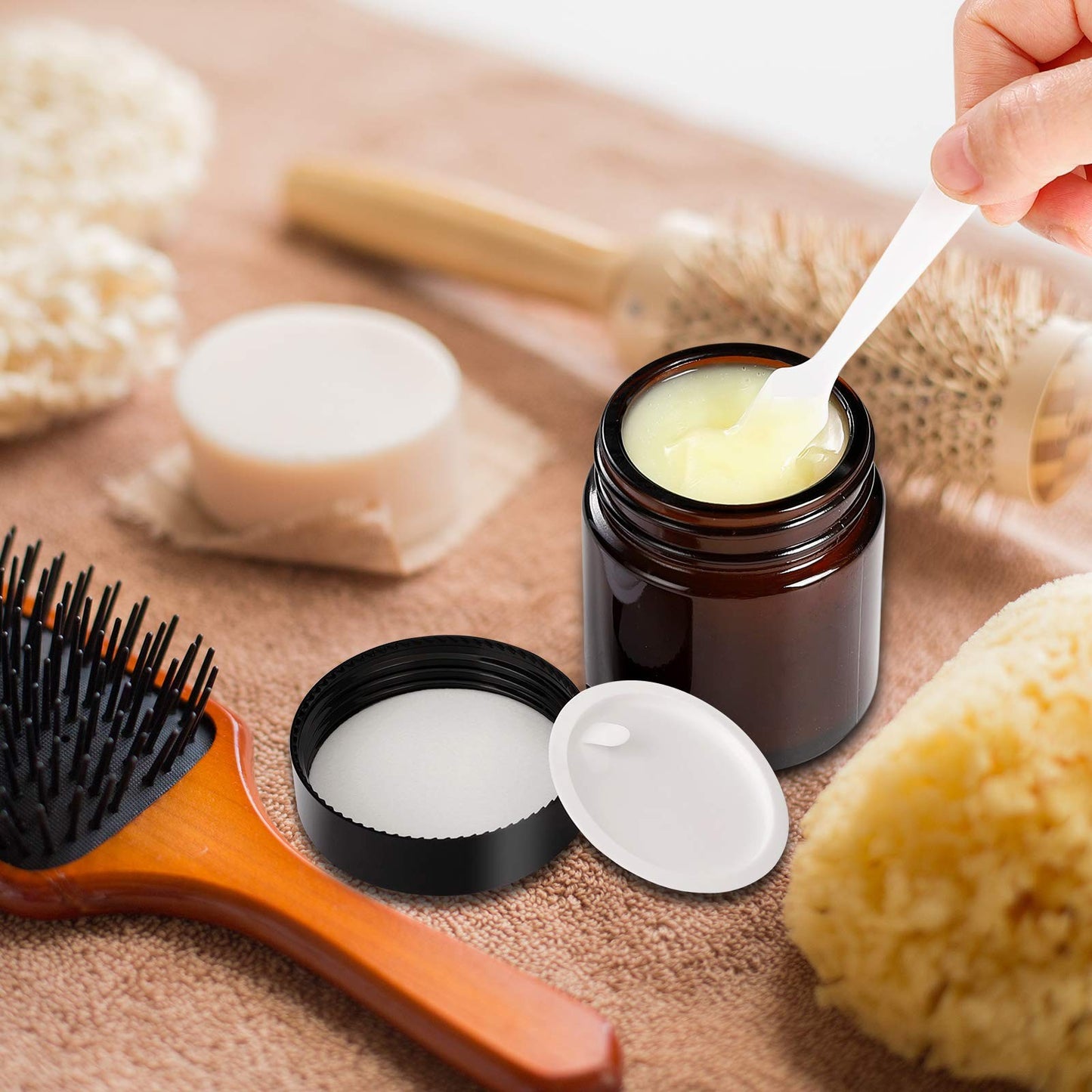 15 Pack 4 Oz Amber Glass Jars with Lids, round Empty Containers for Sc