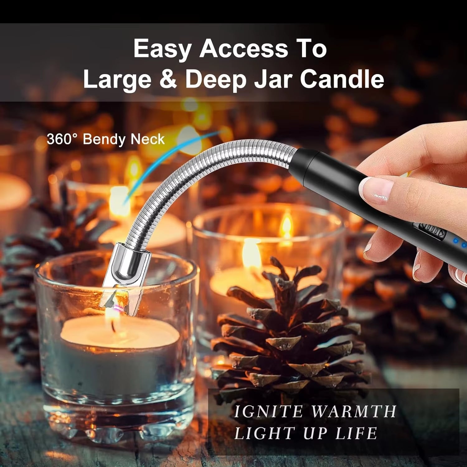 3Pcs Rechargeable Electric Lighters, TYPE-C Plasma Arc Kitchen Lighter, Windproof Arc Lighter, Candle Lighter, BBQ Grill Lighter