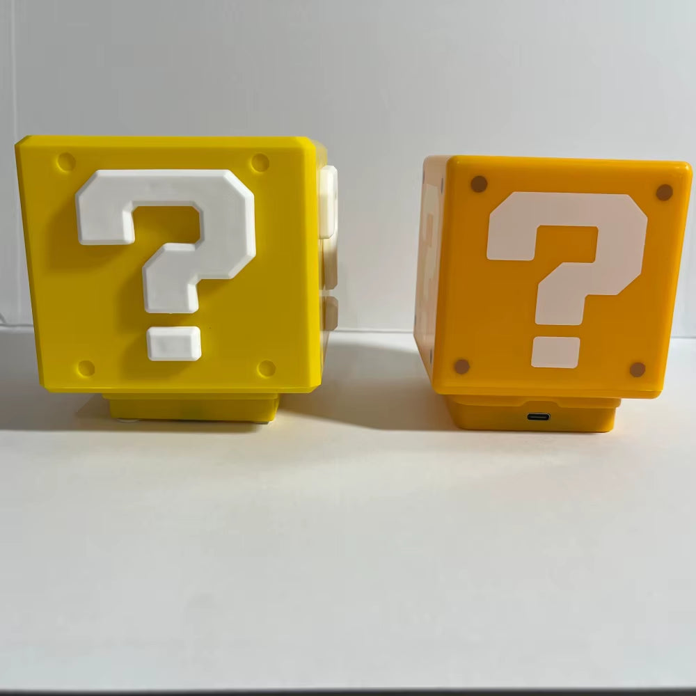 LED Question Mark Brick Night Light with Music USB Charging Desk Lamp Light Birthday X-Mas Gifts